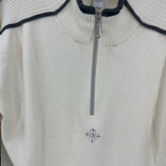 Meister Sport collection quarter zip snowflake wool blend sweater L - Picture 5 of 10